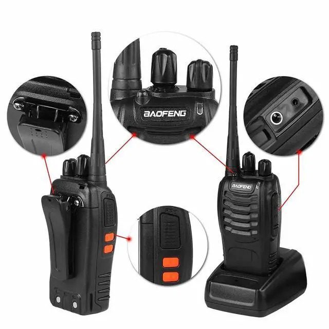 Alt view image 4 of 7 - BF-888S Walkie Talkies for Adults Rechargeable Long Range 16 Channel Professional Walky Talky and Security Headphones Flashlight Li-ion Battery and Charger (10 Pack)