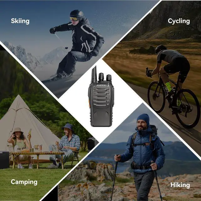 Alt view image 7 of 7 - BF-888S Walkie Talkies for Adults Rechargeable Long Range 16 Channel Professional Walky Talky and Security Headphones Flashlight Li-ion Battery and Charger (10 Pack)