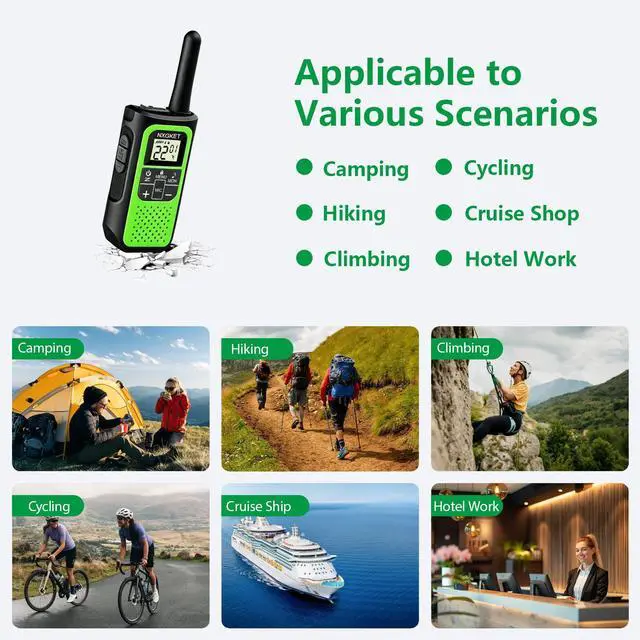 Alt view image 7 of 7 - Walkie Talkies Long Range for Adults, 4 Pack Rechargeable 2 Way Radios with 22 FRS Channel, NOAA Weather Alert, VOX, Built-in 1200mAh Li-ion Battery for Camping Hiking Cruises