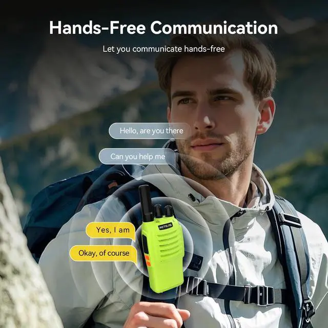 Alt view image 5 of 7 - H-777 Walkie Talkies, Portable FRS Two way Radios Long Range, VOX Handsfree, Rechargeable Walkie Talkies for Adults, Li-ion Battery and Charger Base for Traveling Biking Camping Hiking(1 Pair)