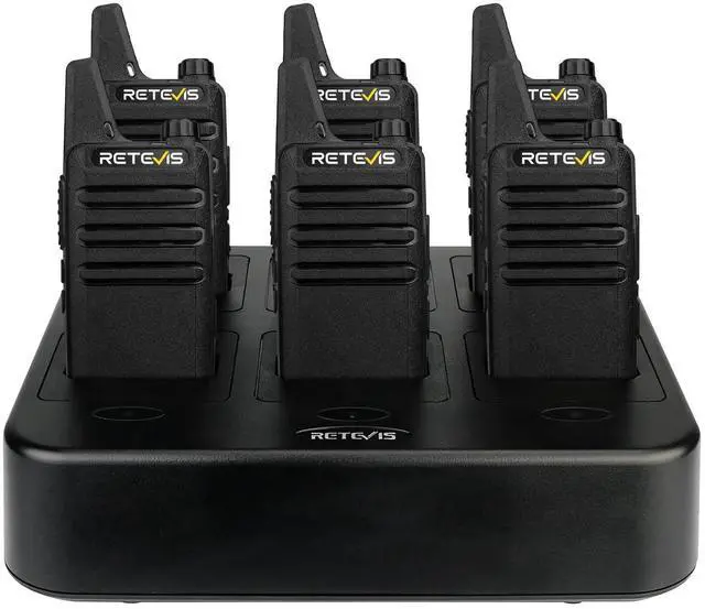 Main image of RT22 Walkie Talkies Rechargeable Hands Free 2 Way Radios Two-Way Radio(6 Pack) with 6 Way Multi Gang Charger