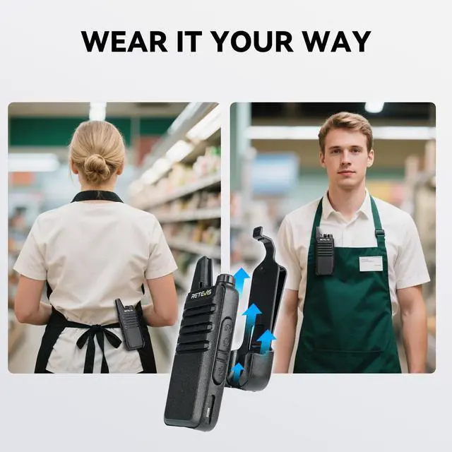 Alt view image 4 of 7 - RT22 Walkie Talkies Rechargeable Hands Free 2 Way Radios Two-Way Radio(6 Pack) with 6 Way Multi Gang Charger