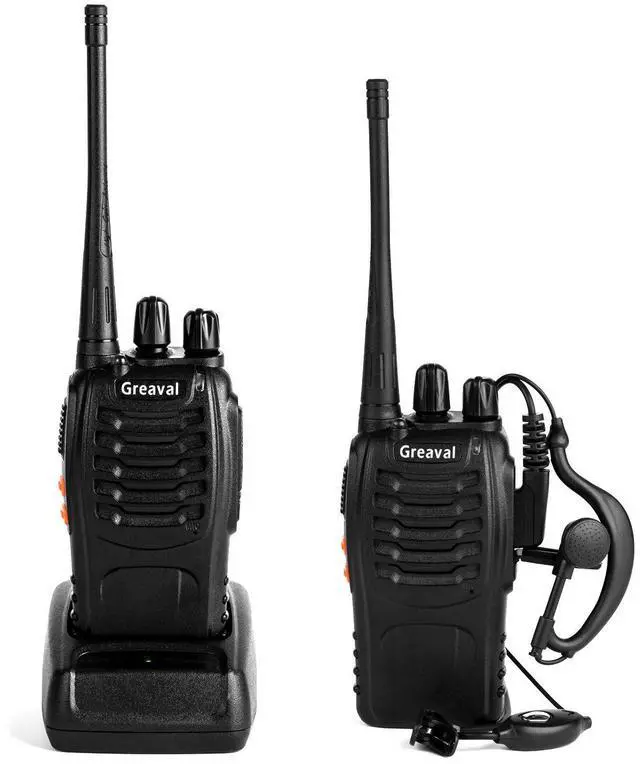 Alt view image 5 of 7 - Walkie Talkies Rechargeable Long Range Two-Way Radio with Earpiece,16-Channel UHF Handheld Walky Talky with Flashlight Li-ion Battery and Charger(2 Pack)