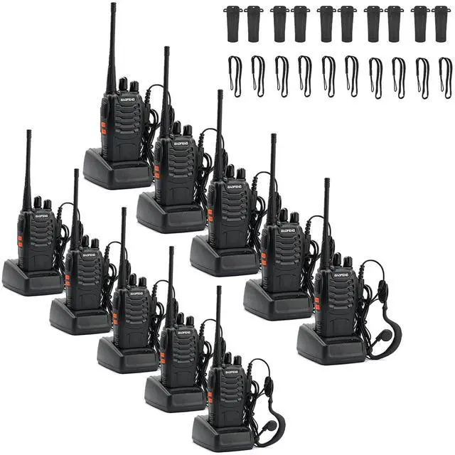 Main image of BF-888S Walkie Talkies for Adults Long Range Professional Handheld 16 Channel Two Way Radio with Earpieces, Rechargeable Battery, Flashlight, Walky Talky for Family Hiking Skiing with 10 Pack