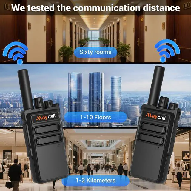 Alt view image 2 of 7 - MC-180 Walkie Talkies 2 Pack for Adult Long Range Rechargeable 2550mAh Battery Portable FRS Two Way Radios, 2 Way Radios Lightweight USB Fast Charging