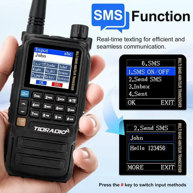 Alt view image 5 of 7 - TD-H3 Plus GMRS Handheld Radio Long Range Walkie Talkies USB-C Charging & Wireless Programming Multi-band Rechargeable Two Way Radios 2500mAh Battery NOAA Weather Radio Frequency Copy -2 Pack