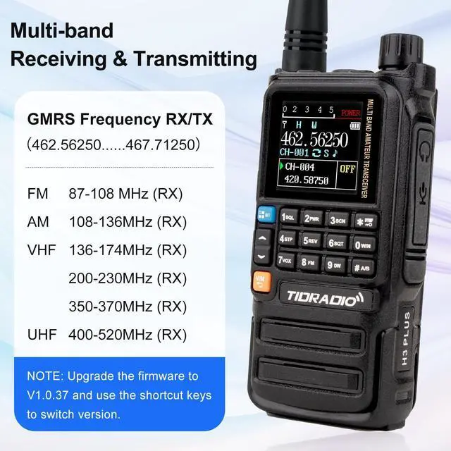 Alt view image 7 of 7 - TD-H3 Plus GMRS Handheld Radio Long Range Walkie Talkies USB-C Charging & Wireless Programming Multi-band Rechargeable Two Way Radios 2500mAh Battery NOAA Weather Radio Frequency Copy -2 Pack