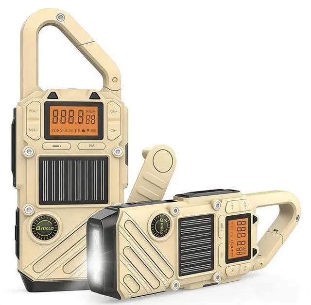 Main image of Walkie Talkies for Adults Rechargeable, FM/NOAA Emergency Radios with Weather Alerts, LED Flashlight & SOS Alarm, Solar Powered Hand Crank Long Range 2 Way Radios Walkie Talkie with USB Charged