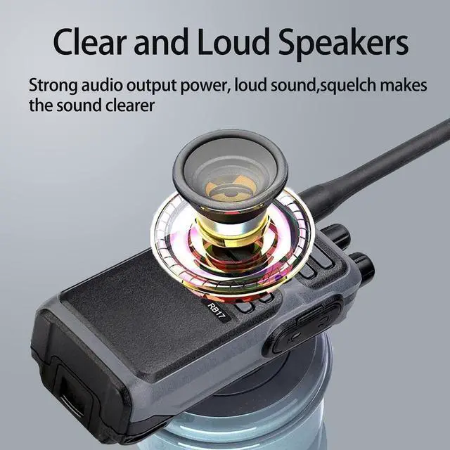 Alt view image 3 of 7 - RB17 Walkie Talkie,Heavy Duty Walkie Talkies Long Range,Rechargeable 4400mAh Large Capacity,VOX Handsfree,Portable Two Way Radio for Hunting Skiing School Church Outdoor Gifts (2 Pack)