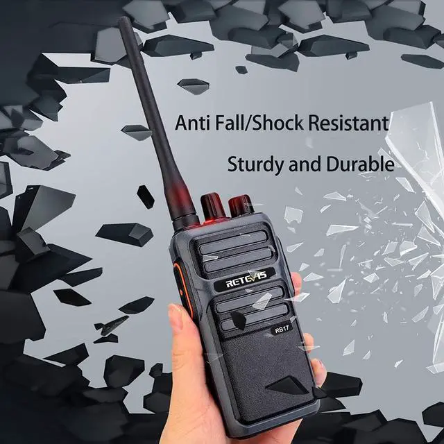 Alt view image 4 of 7 - RB17 Walkie Talkie,Heavy Duty Walkie Talkies Long Range,Rechargeable 4400mAh Large Capacity,VOX Handsfree,Portable Two Way Radio for Hunting Skiing School Church Outdoor Gifts (2 Pack)