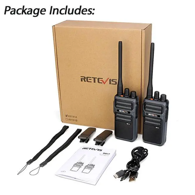 Alt view image 7 of 7 - RB17 Walkie Talkie,Heavy Duty Walkie Talkies Long Range,Rechargeable 4400mAh Large Capacity,VOX Handsfree,Portable Two Way Radio for Hunting Skiing School Church Outdoor Gifts (2 Pack)