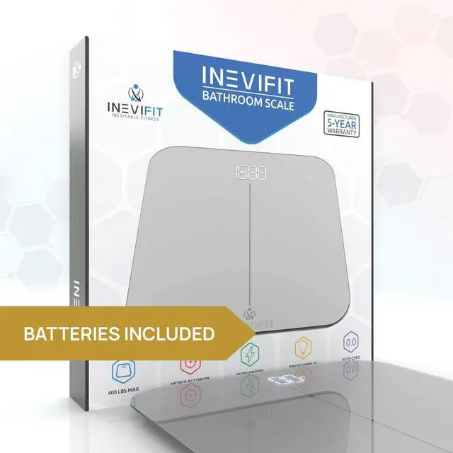 Alt view image 5 of 6 - Bathroom Scale, Highly Accurate Digital Bathroom Body Scale, Measures Weight up to 400 lbs. Includes Batteries