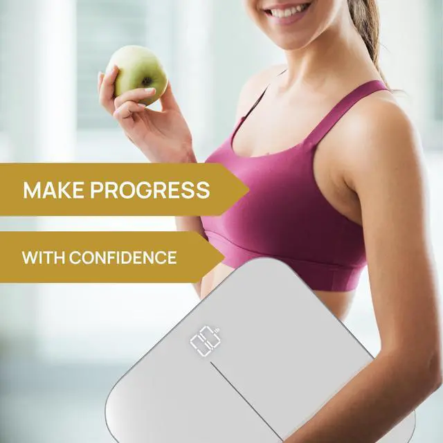 Alt view image 3 of 6 - Bathroom Scale, Highly Accurate Digital Bathroom Body Scale, Measures Weight up to 400 lbs. Includes Batteries