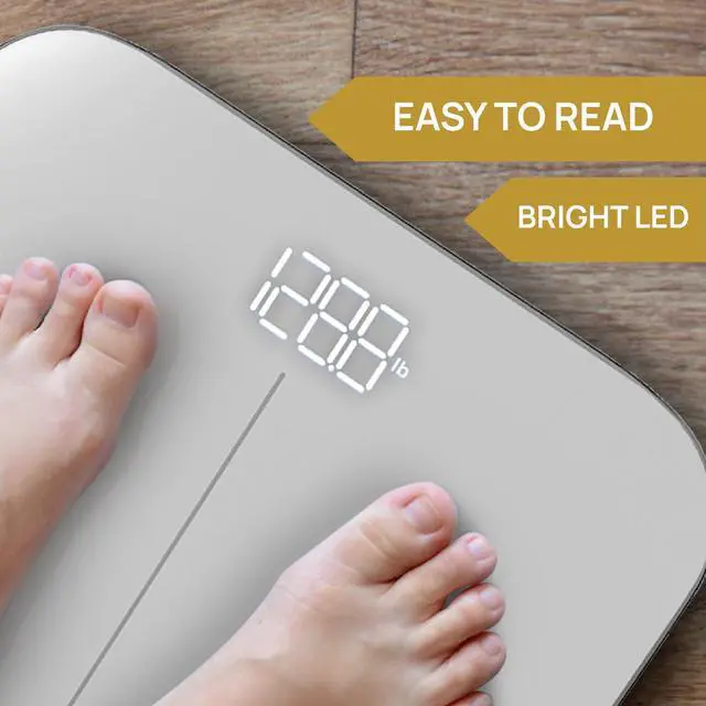Alt view image 2 of 6 - Bathroom Scale, Highly Accurate Digital Bathroom Body Scale, Measures Weight up to 400 lbs. Includes Batteries