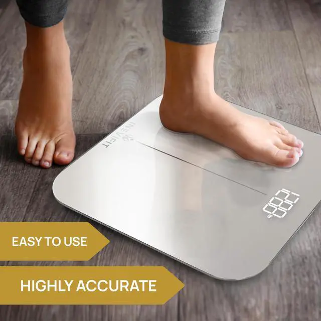 Alt view image 4 of 6 - Bathroom Scale, Highly Accurate Digital Bathroom Body Scale, Measures Weight up to 400 lbs. Includes Batteries