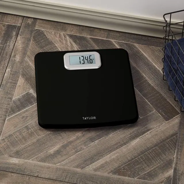 Alt view image 4 of 4 - Digital Bath Scale with Antimicrobial Surface Protection, Bathroom Scale for Body Weight, 400 lbs. Black