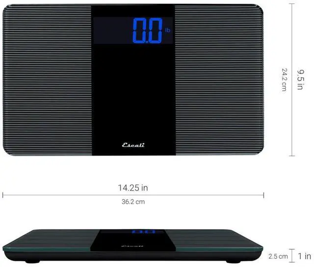 Alt view image 4 of 5 - Extra Wide Digital Bathroom Scale for Body Weight with Wide Platform for Natural Stance and Stability, High Capacity of 400 lb, Batteries Included