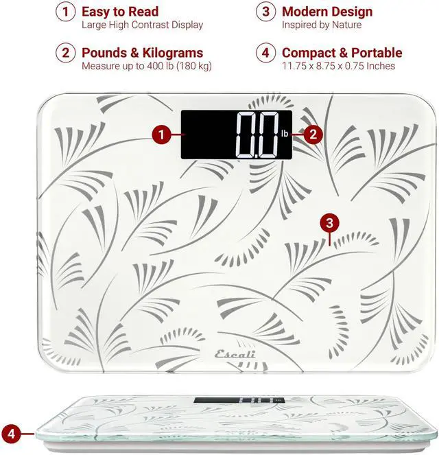 Alt view image 3 of 5 - Compact Digital Bathroom Travel Scale for Body Weight with Small Space-Saving Platform and High Capacity of 400 lb, Batteries Included