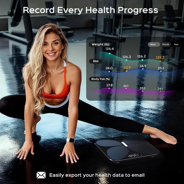 Alt view image 4 of 7 - X Butterfly - Bathroom Scale for Body Weight, BMI, Body Fat, Muscle Mass, Accurate Bluetooth Digital Scale for Body Composition Analyzer | Sync Health Apps | ITO Glass, 400 lbs, Black