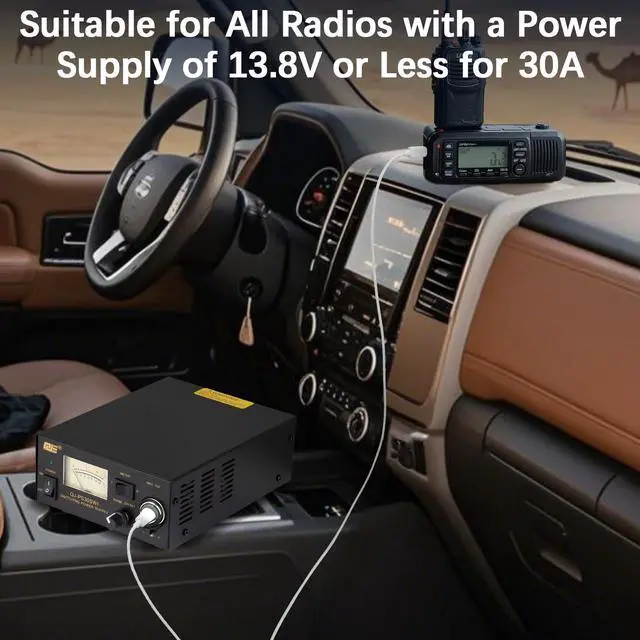 Alt view image 7 of 7 - 13.8V 30A DC Power Supply for Ham Radio,Regulated Bench Power Supply with Noise Offset,Analog Lab AC to DC Switching Converter,Cigarette Plug Socket,Powering CB VHF UHF HAM Amateur Radio