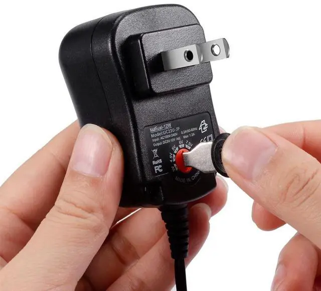 Alt view image 7 of 7 - 12W Universal AC Adapter Reversible Polarity Multi Voltage DC Power Supply, with 9pcs Adaptor Tips, Compatible with 3V to 12V Household Electronics, 1.2Amp Output