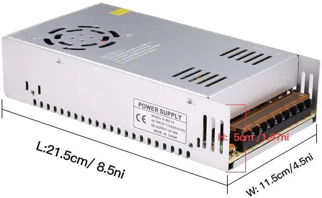 Main image of 30A 360W 12V DC Power Supply, Universal Regulated Switching AC 110V/220V to DC Converter (SMPS) Transformer Driver Adapter for LED Strip Lights, CCTV Camera System, 3D Printer, Radio, Computer Project