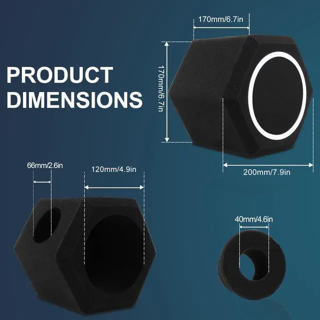 Alt view image 7 of 7 - Professional Microphone Isolation Ball with 2-Layered Pop Filter, High Density Foam Great Noise Cancellation