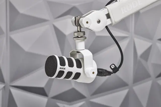 Alt view image 2 of 5 - PodMic Cardioid Dynamic Broadcast Microphone - White