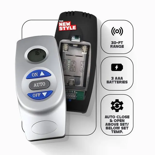 Alt view image 2 of 7 - Fireplace Remote Control Kit RCST, On/Off Thermostat LCD Compatible with Ambient, Majestic, Monessen, Vermont Castings Gas Valve Fireplaces and Stoves