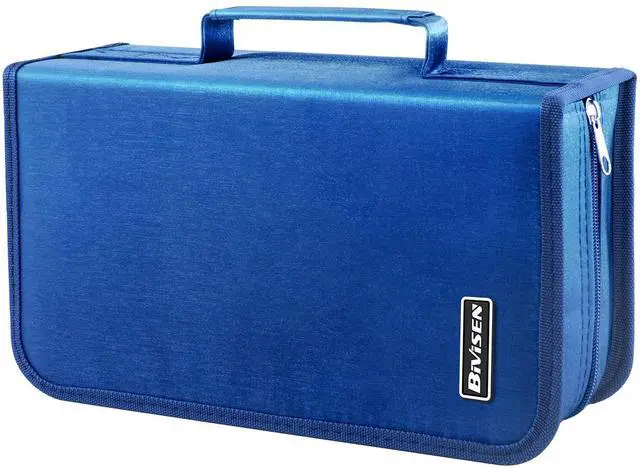 Main image of CD/DVD Case Holder, 128 Capacity CD VCD Media Wallet, Storage, Holder, Booklet, Organizer (Blue)