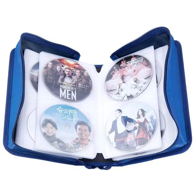 Alt view image 2 of 6 - CD/DVD Case Holder, 128 Capacity CD VCD Media Wallet, Storage, Holder, Booklet, Organizer (Blue)