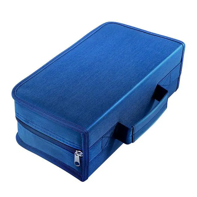 Alt view image 4 of 6 - CD/DVD Case Holder, 128 Capacity CD VCD Media Wallet, Storage, Holder, Booklet, Organizer (Blue)