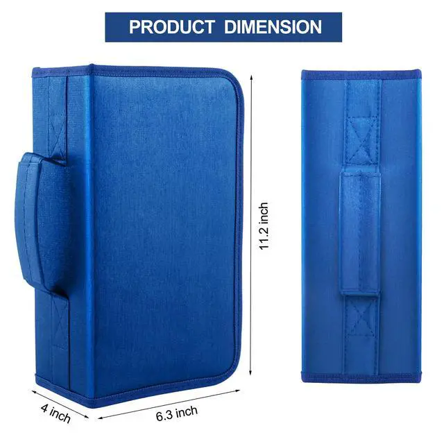 Alt view image 6 of 6 - CD/DVD Case Holder, 128 Capacity CD VCD Media Wallet, Storage, Holder, Booklet, Organizer (Blue)
