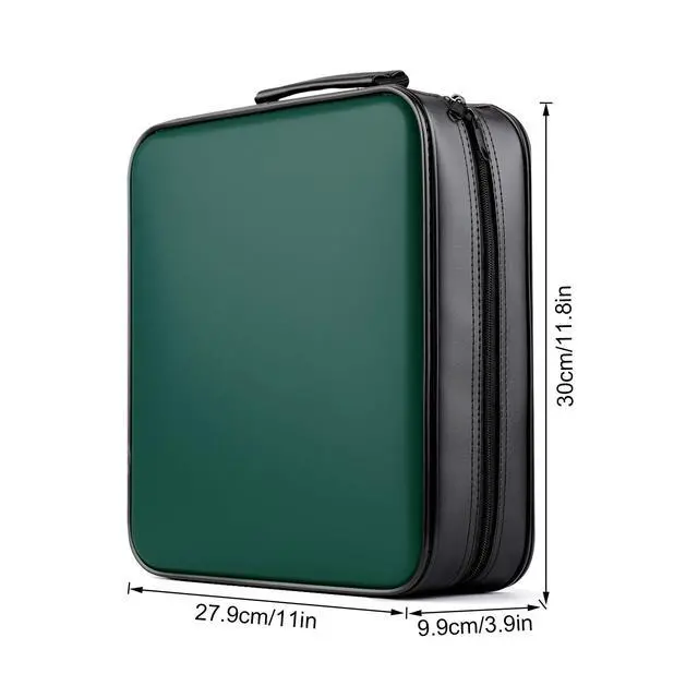 Alt view image 2 of 6 - CD Case DVD Holder Storage: 320 Capacity Organizer Large Storage Protective Binder Wallet Portable Disc Folder Blu Ray Album Sleeves Hard Carrying Bag for Car (Dark Green)