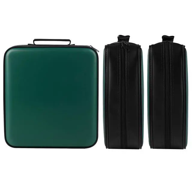 Alt view image 5 of 6 - CD Case DVD Holder Storage: 320 Capacity Organizer Large Storage Protective Binder Wallet Portable Disc Folder Blu Ray Album Sleeves Hard Carrying Bag for Car (Dark Green)