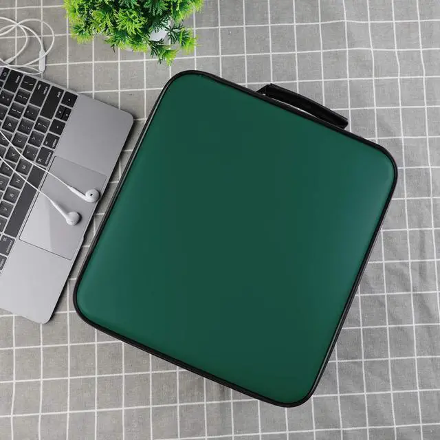 Alt view image 6 of 6 - CD Case DVD Holder Storage: 320 Capacity Organizer Large Storage Protective Binder Wallet Portable Disc Folder Blu Ray Album Sleeves Hard Carrying Bag for Car (Dark Green)