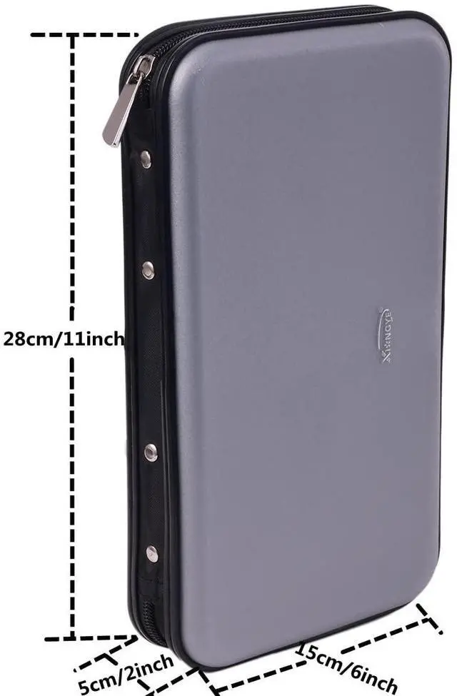 Alt view image 2 of 7 - CD DVD Case, 72 Capacity Heavy Duty Wallet, DVD Case Holder for Car, Hard Shell Sturdy case, CD Disk Holder, DVD disc Binder, Booklet, Protective Blu-ray Wallet (72 Capacity,Silver)