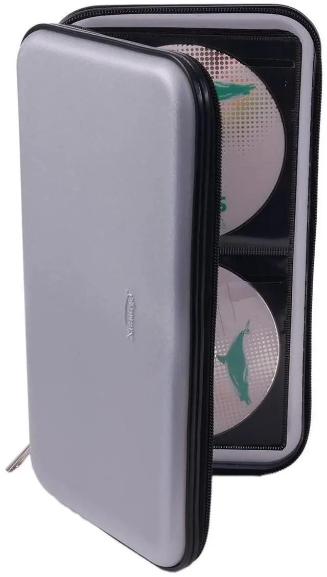 Alt view image 6 of 7 - CD DVD Case, 72 Capacity Heavy Duty Wallet, DVD Case Holder for Car, Hard Shell Sturdy case, CD Disk Holder, DVD disc Binder, Booklet, Protective Blu-ray Wallet (72 Capacity,Silver)