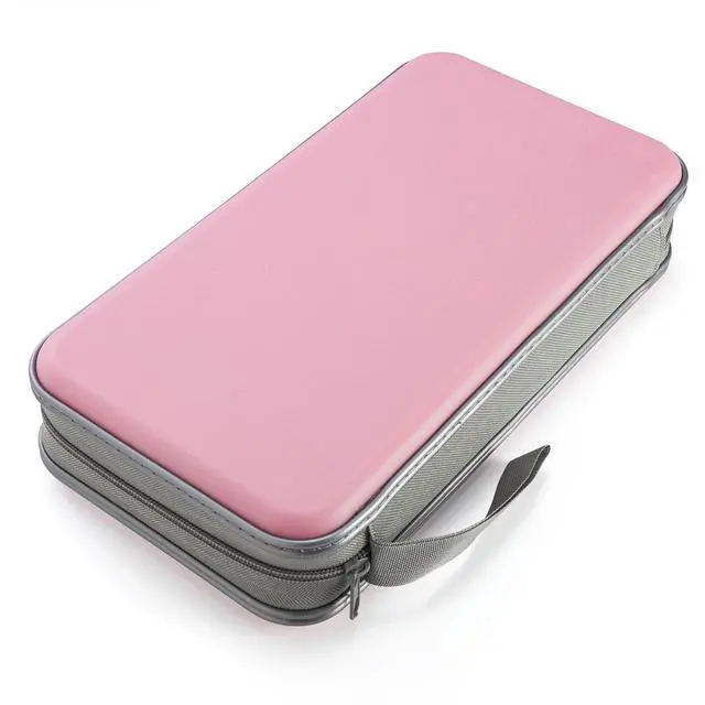 Alt view image 6 of 7 - DVD Case, 96 Capacity CD Case Portable CD Holder Storage Hard Plastic DVD Wallet Holder Organizer for Car (Light Pink)
