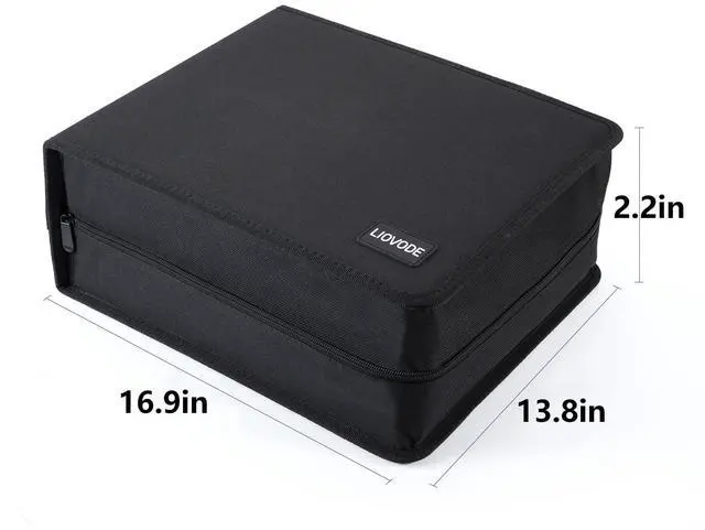 Alt view image 7 of 7 - DVD Case 128 DVDs and 64 Booklets Capacity, CD/Blu-ray Storage Binder Case with Booklet Inserts Media Organizer Holder Black Blu ray Wallet for Car (128 Capacity)