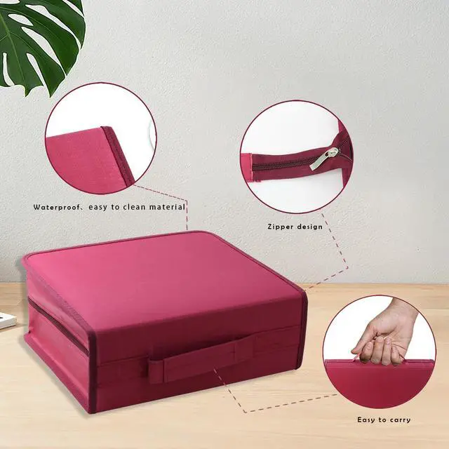 Alt view image 5 of 6 - DVD Case CD Storage,256 Capacity CD Cases Holder DVD Storage Case Holders CD DVD Disc Case Storage Wallet Binder for Car Home Office Travel (256 Red)