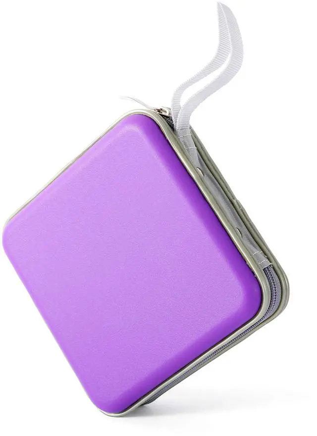 Main image of Hard Plastic CD/DVD Binder, Portable Storage wallet 30-capacity, Purple