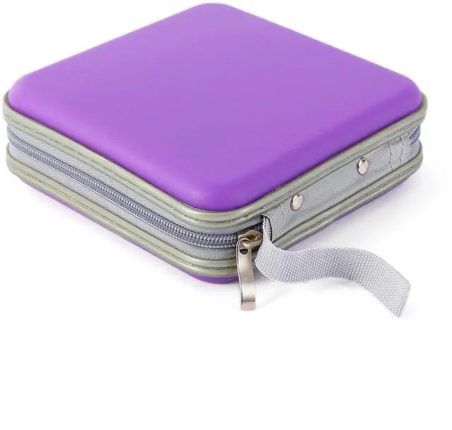 Alt view image 2 of 7 - Hard Plastic CD/DVD Binder, Portable Storage wallet 30-capacity, Purple