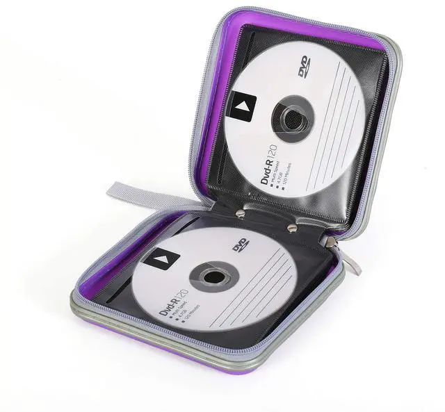 Alt view image 5 of 7 - Hard Plastic CD/DVD Binder, Portable Storage wallet 30-capacity, Purple