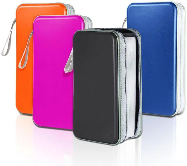 Main image of CD Case DVD Storage 4 Pack,100 Capacity DVD Cases Holder CD Storage Case Holders Plastic CD DVD Disc Case Storage Wallet Binder for Car Home Office Travel(4Colours)