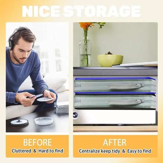Alt view image 6 of 6 - CD Case DVD Storage 4 Pack,100 Capacity DVD Cases Holder CD Storage Case Holders Plastic CD DVD Disc Case Storage Wallet Binder for Car Home Office Travel(4Colours)