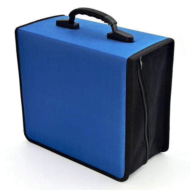 Main image of CD Case, 432 Capacity DVD Case Holder, Heavy Duty Zipper Protective Movie Media Storage Organizer Binder Wallet for Car Home Office Travel (Blue, 432 Capacity)