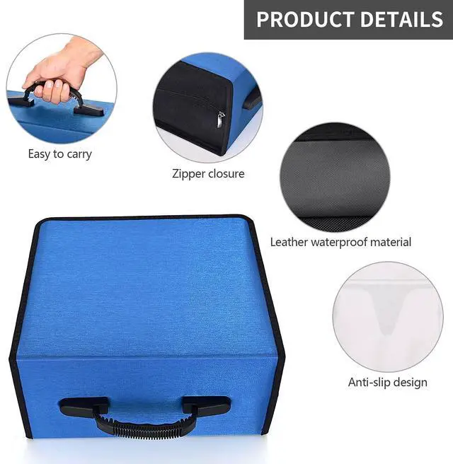 Alt view image 2 of 6 - CD Case, 432 Capacity DVD Case Holder, Heavy Duty Zipper Protective Movie Media Storage Organizer Binder Wallet for Car Home Office Travel (Blue, 432 Capacity)