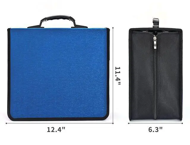 Alt view image 4 of 6 - CD Case, 432 Capacity DVD Case Holder, Heavy Duty Zipper Protective Movie Media Storage Organizer Binder Wallet for Car Home Office Travel (Blue, 432 Capacity)