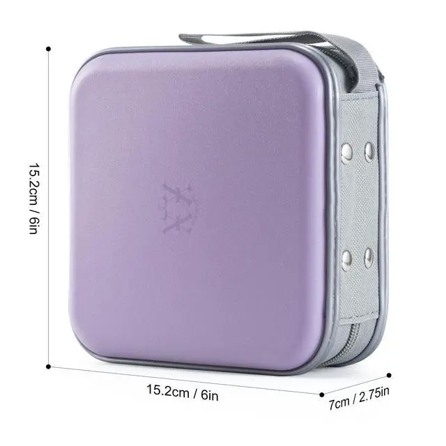 Alt view image 2 of 7 - CD Case, 48 Capacity Hard Plastic DVD Case Portable Zipper CD Holder Large Storage Disc Wallet Bag for Car Home Travel (Lavender, 48 Capacity)